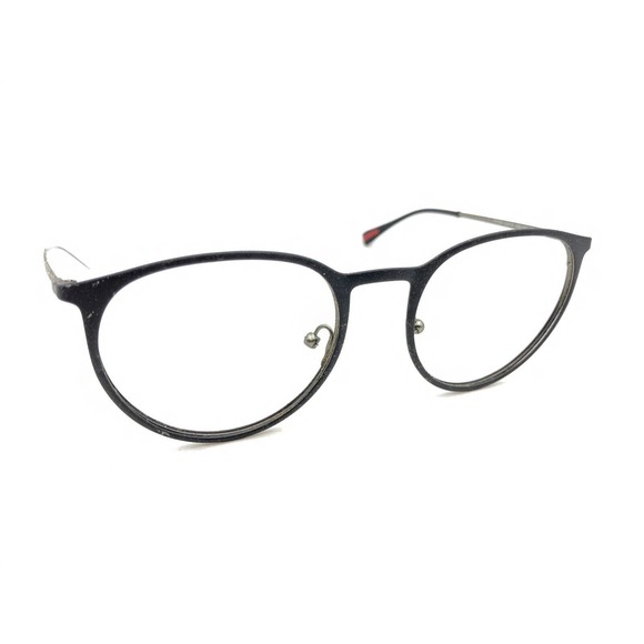 Prada VPS 50H DG0-1O1 Matte Black Round Eyeglasses Frames 52-19 140 Italy - Picture 1 of 12